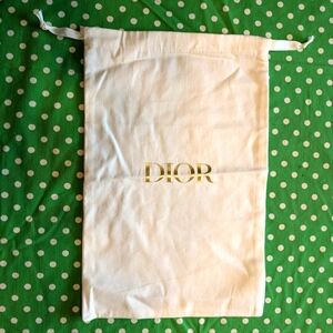 Authentic Designer Dior Dust Bag Beige Cotton Drawstring Travel Shoe Bag